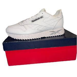 NIB Reebok Classic Leather CL Ripple Men's Sneakers Running Sz 7.5 White GZ1452